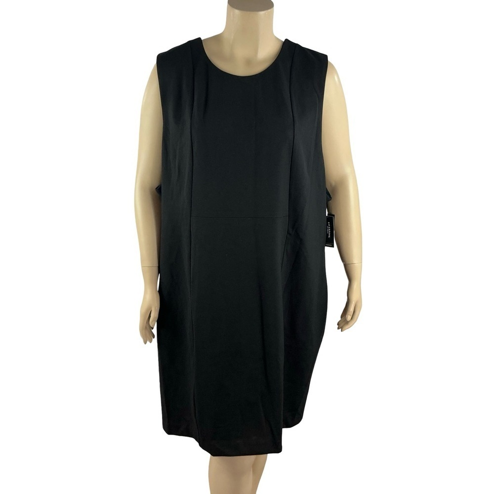 Liverpool Sleeveless Sheath Dress Black Workwear Size 16
